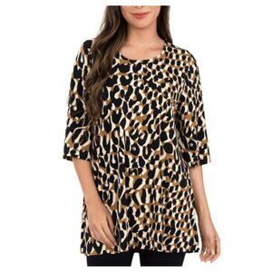 Leota Wrinkle Free Printed Tunic Top NWT